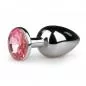 Mobile Preview: Butt Plug aus Metall - rosa Zierstein - Sexspielzeug
