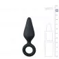 Preview: Schwarzer Analplug mit Zugring - Klein Preview: Schwarzer Analplug mit Zugring - Klein
