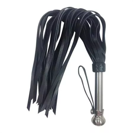 Peitsche in Schwarz mit Silbergriff