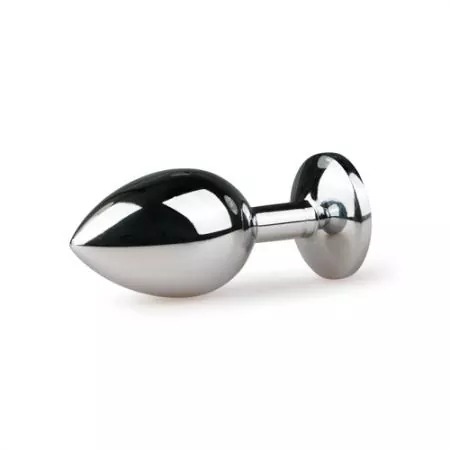 Butt Plug aus Metall - rosa Zierstein