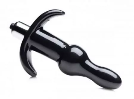 Vibrierender Analplug 'Bubbly' mit Riffelung - Schwarz