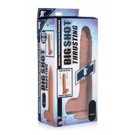Vibrierender, stoßender XL-Dildo mit Saugnapf - 22cm
