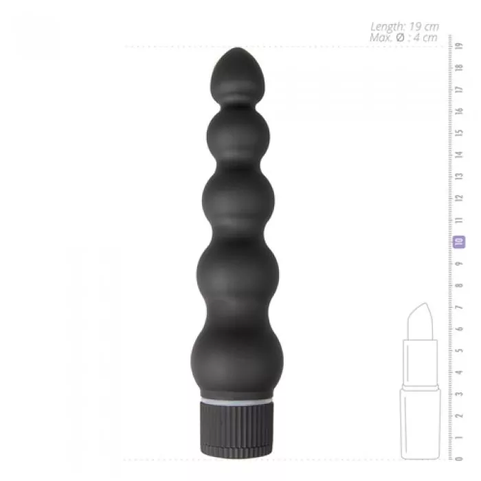 Black Magic - 7 Zoll geriffelter Anal Vibrator - diskret online kaufen