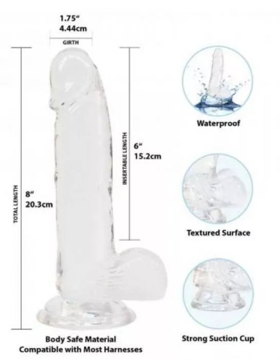 Transparenter Dildo 'Crystal Addiction' - 20 cm Transparenter Dildo 'Crystal Addiction' - 20 cm