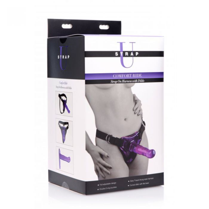 Comfort Ride Strap-On Harness mit Dildo - Lila Comfort Ride Strap-On Harness mit Dildo - Lila