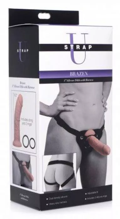 Strap On Dildo 'Brazen' - Silikon mit Gurtzeug 20cm Strap On Dildo 'Brazen' - Silikon mit Gurtzeug 20cm