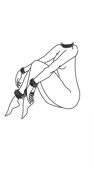 Fetisch-Set mit Halsband, Fußgelenk- und Handgelenkmanschetten