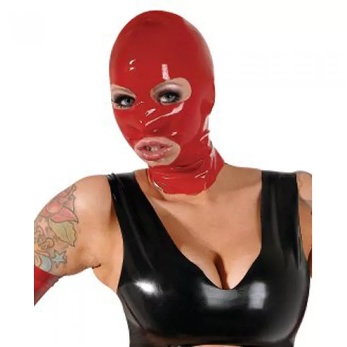Latex-Kopfmaske - Rot Latex-Kopfmaske - Rot