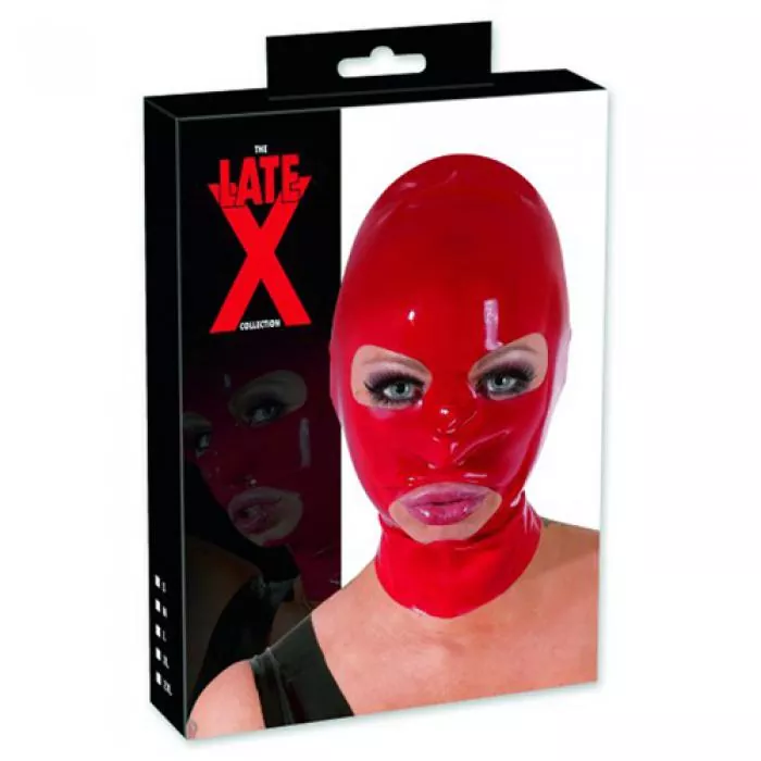 Latex-Kopfmaske - Rot Latex-Kopfmaske - Rot