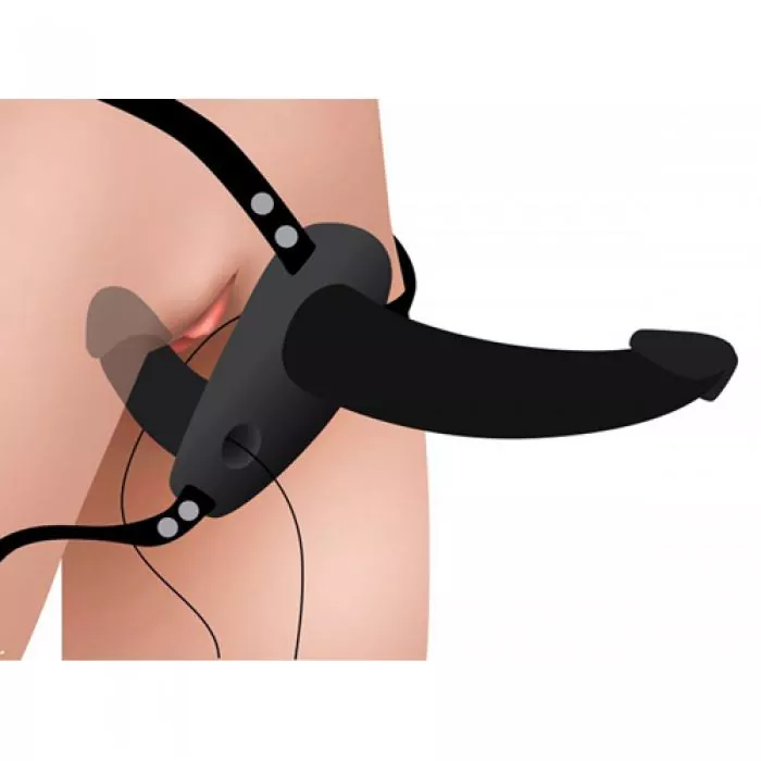 Power Pegger Doppel-Strap-On Vibrator - Schwarz Power Pegger Doppel-Strap-On Vibrator - Schwarz