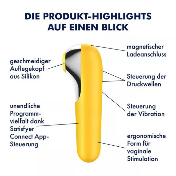 Satisfyer 'Dual Love' Vibrator & Druckwellentoy + App Satisfyer 'Dual Love' Vibrator & Druckwellentoy + App