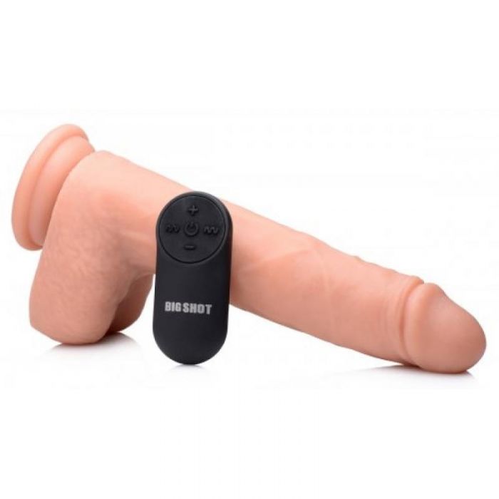 Vibrierender & stoßender XL-Dildo mit Saugnapf Vibrierender & stoßender XL-Dildo mit Saugnapf