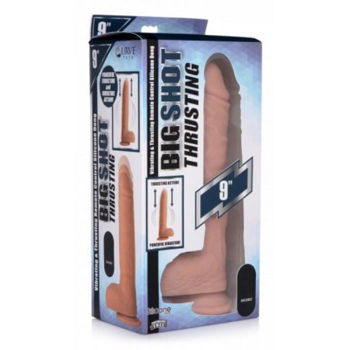 Vibrierender & stoßender XL-Dildo mit Saugnapf Vibrierender & stoßender XL-Dildo mit Saugnapf