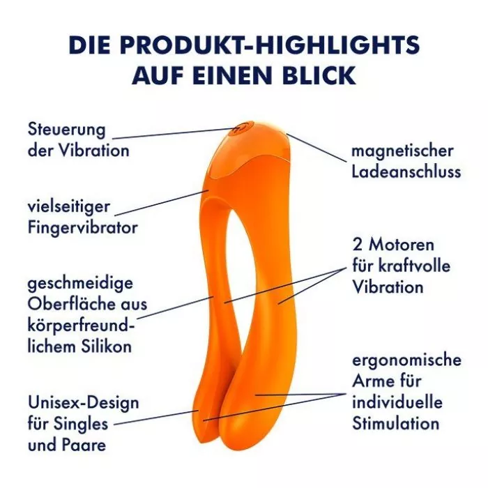 Fingervibrator Satisfyer 'CANDY CANE' - orange Fingervibrator Satisfyer 'CANDY CANE' - orange