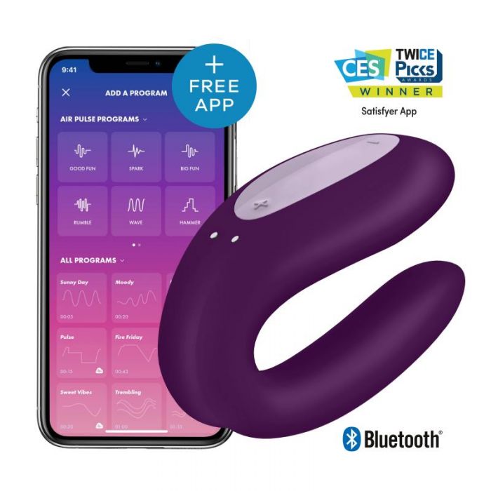 Satisfyer Double Joy - 9cm - mit Bluetooth App lila Satisfyer Double Joy - 9cm - mit Bluetooth App lila